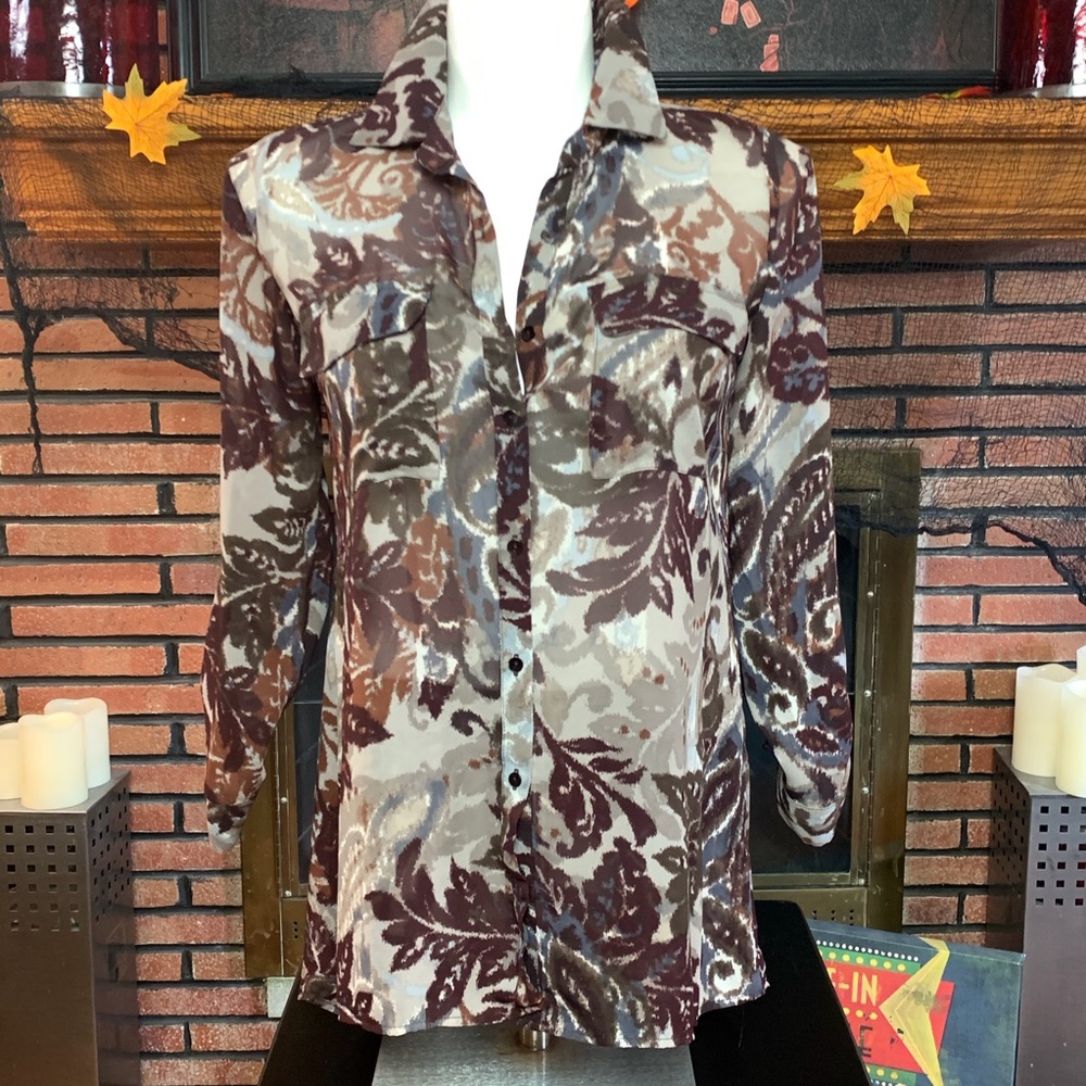 Bobeou Long Sleeve Blouse SZ - S